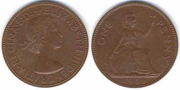 1954 penny obverse