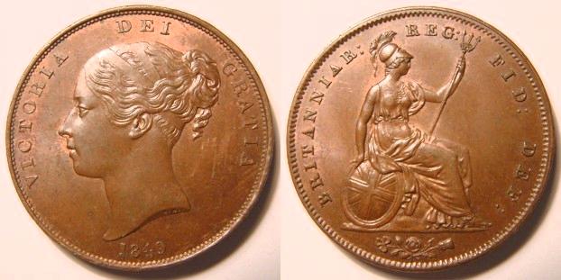 1849 copper penny