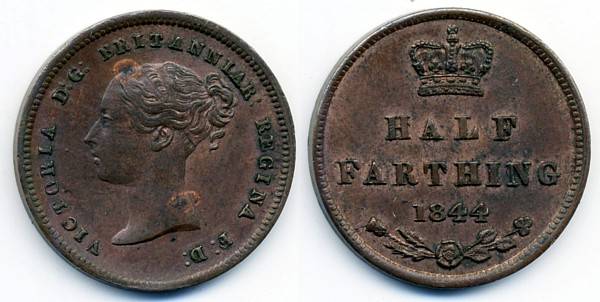 1844 Half Farthing