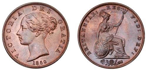 1859 copper halfpenny