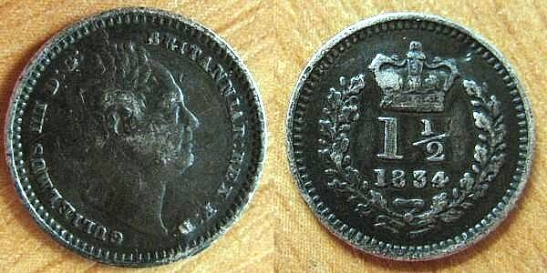 1834 penny halfpenny